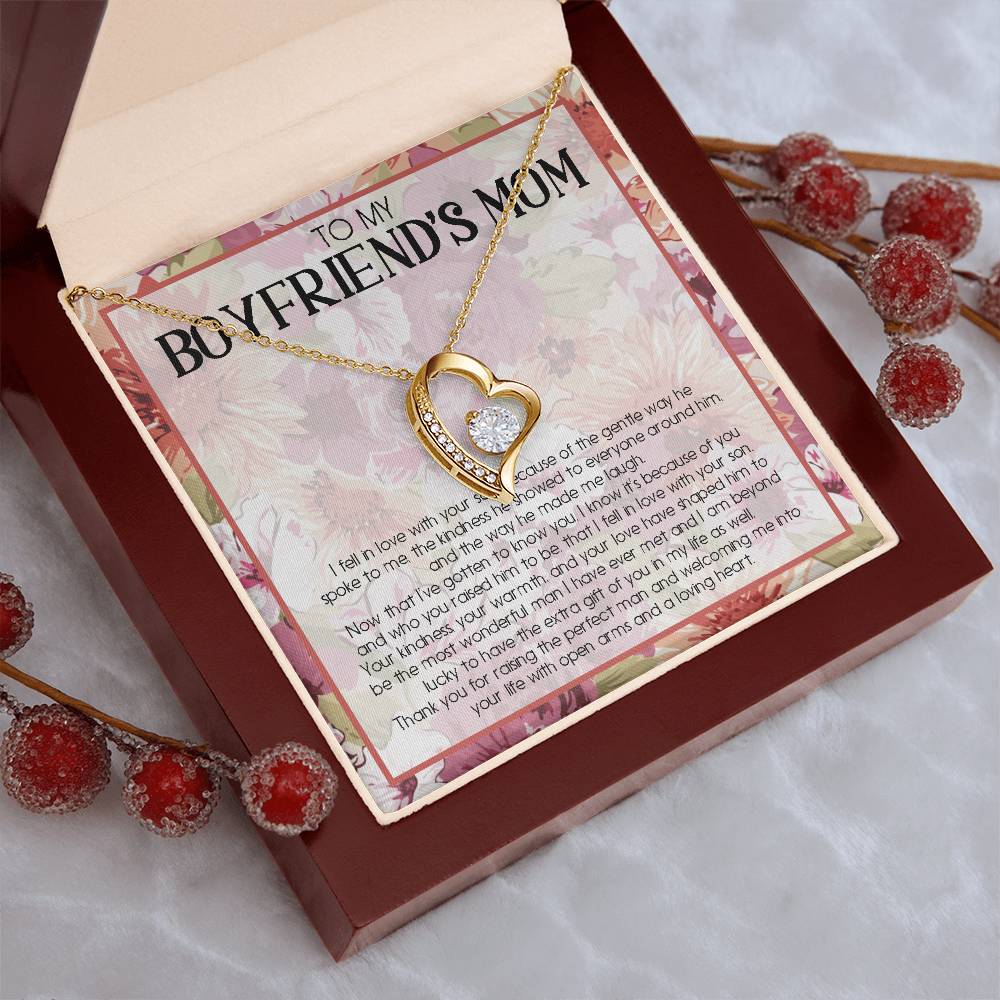 To My Boyfriend's Mom Necklace With Gift Box To My Boyfriend's Mom Necklace Gift Boyfriend's Mom Gift Necklace Gift For Boyfriend Forever Love Necklace