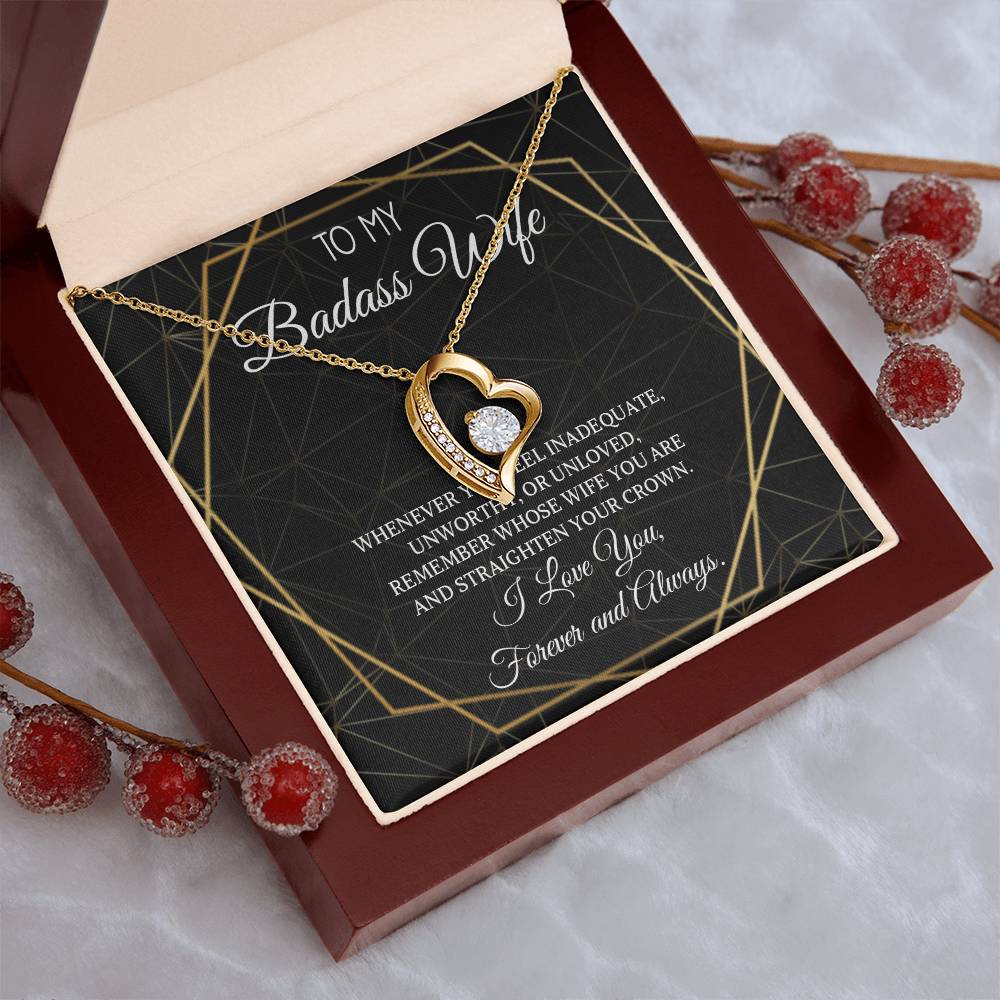 Badass Wife Necklace To My Badass Wife Necklace For Wife To My Wife Necklace Wife Necklace From Husband Valentine For Wife Wife Forever Love Necklace