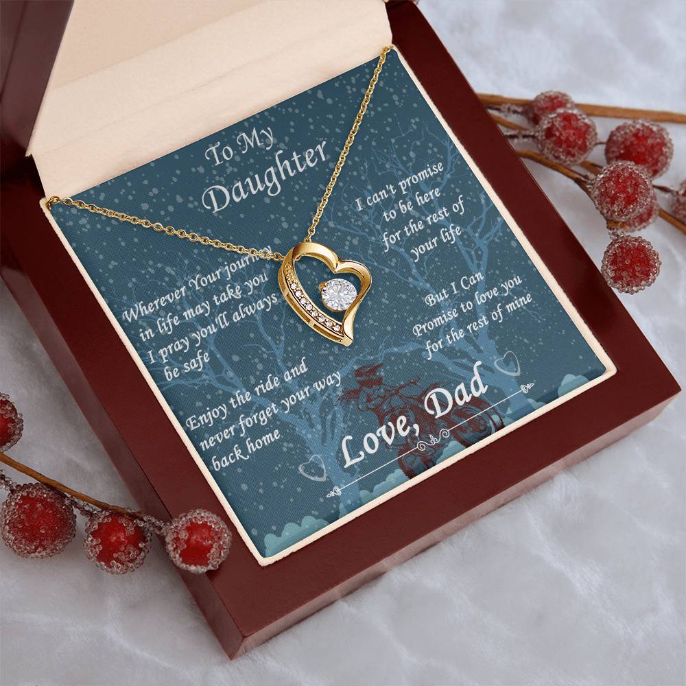 Wherever Your Journey Biker Daughter Forever Love Necklace