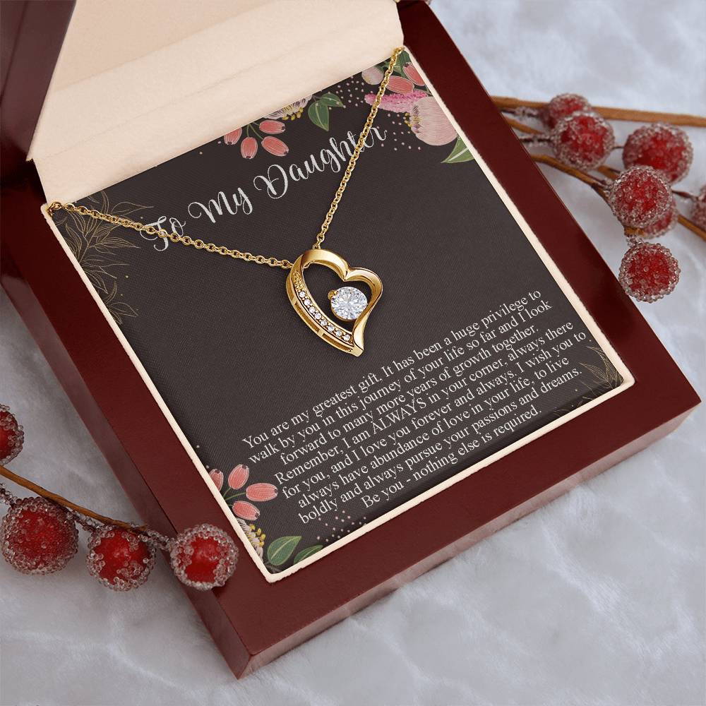 Daughter Gift From Mom To Daughter Forever Love Necklace For Daughter Customize Gift For Daughter From Mom From Dad To Daughter Forever Love Necklace