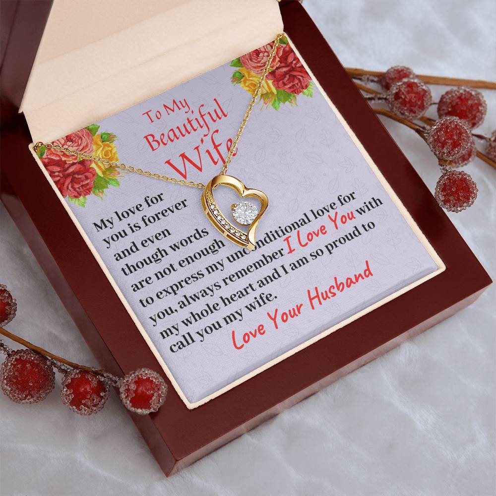 To My Beautiful Wife My Love For You Is Forever Necklace Forever Love Necklace