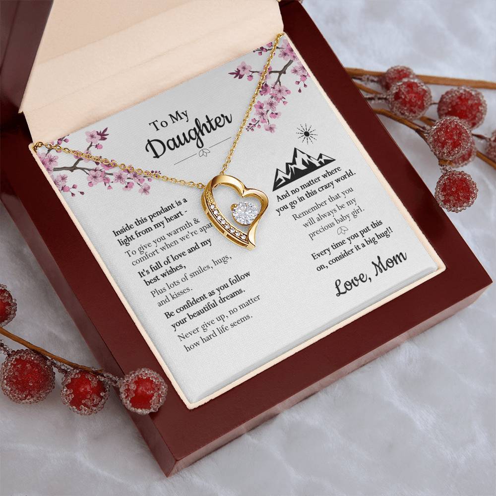 To My Daughter Never Give Up Necklace Wmessage Card 1 Forever Love Necklace