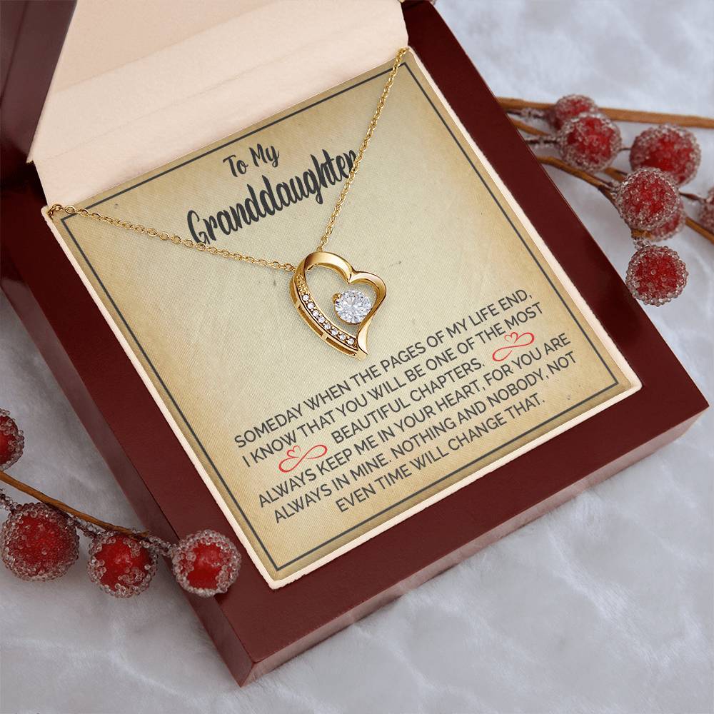 To My Granddaughter - I Will Always Be There For You Grandpa - Granddaughter Necklace Granddaughter 1 Forever Love Necklace