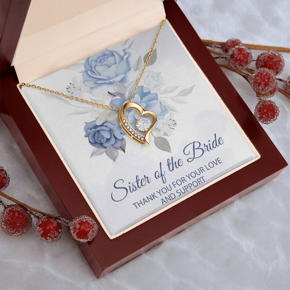 Sister Of The Bride Jewelry Boxsister Of The Bride Forever Love Necklace Sister In Law Wedding Day Gift Sister Of The Groom Wedding Forever Love Necklace