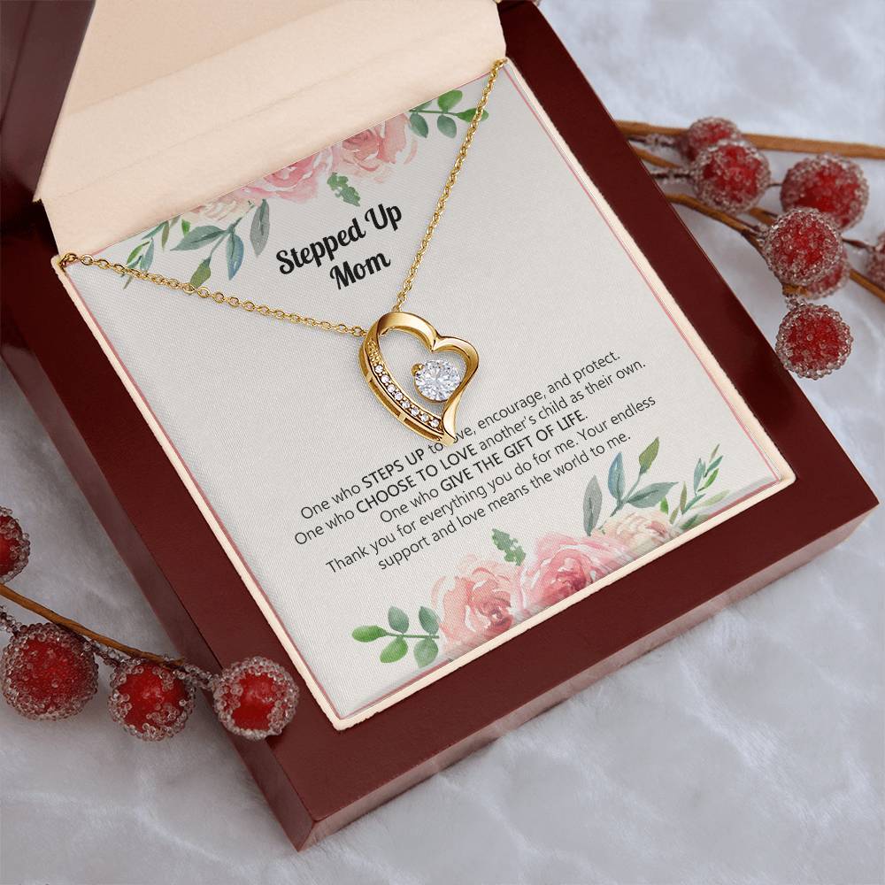 Stepped Up Mom Gift Special Message Card Custom Step Mom Necklace Gift Ss123 1 Forever Love Necklace
