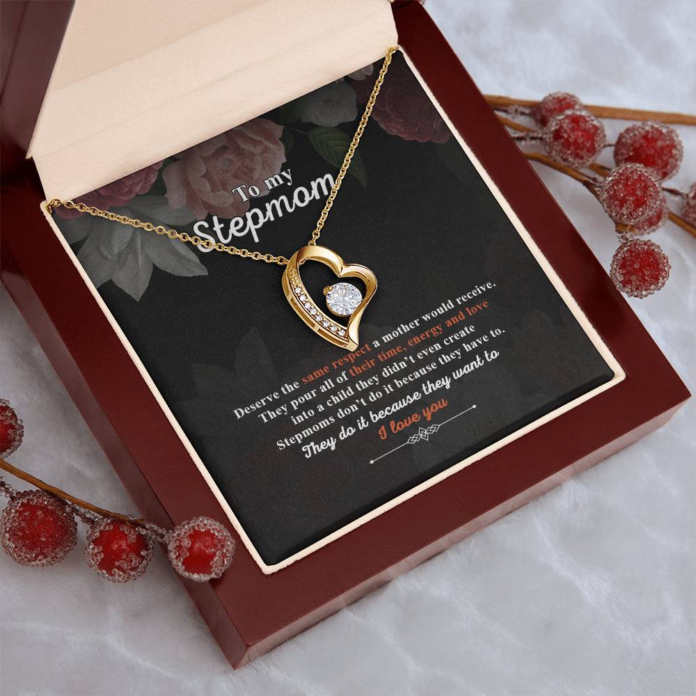 Step Mother's Gift I Love You Forever Love Necklace