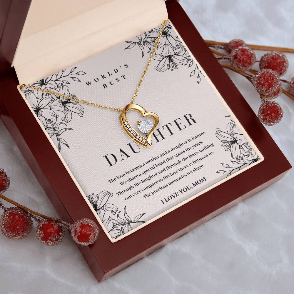 Daughter Gift World's Best Daughter Necklace Forever Love Necklace