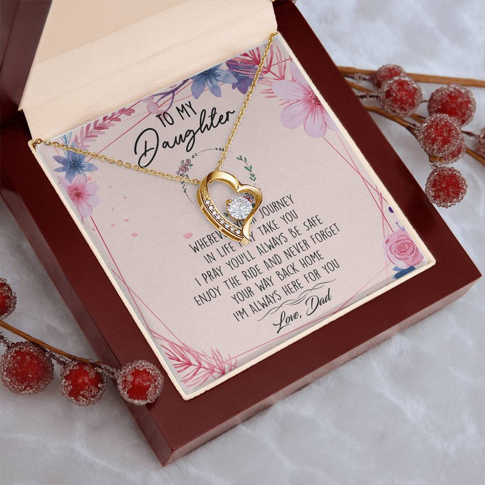 To My Daughter Forever Love Necklace Birthday Gift From Dad - To My Daughter Necklace Father Daughter Necklace Father To Daughter Forever Love Necklace