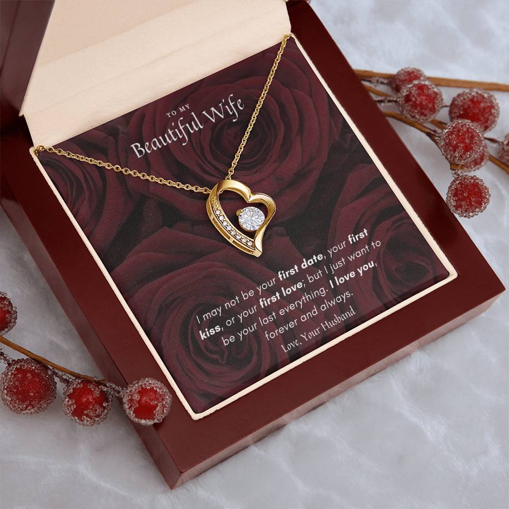 To My Beautiful Wife Best Gift For Wife Forever Love Necklace