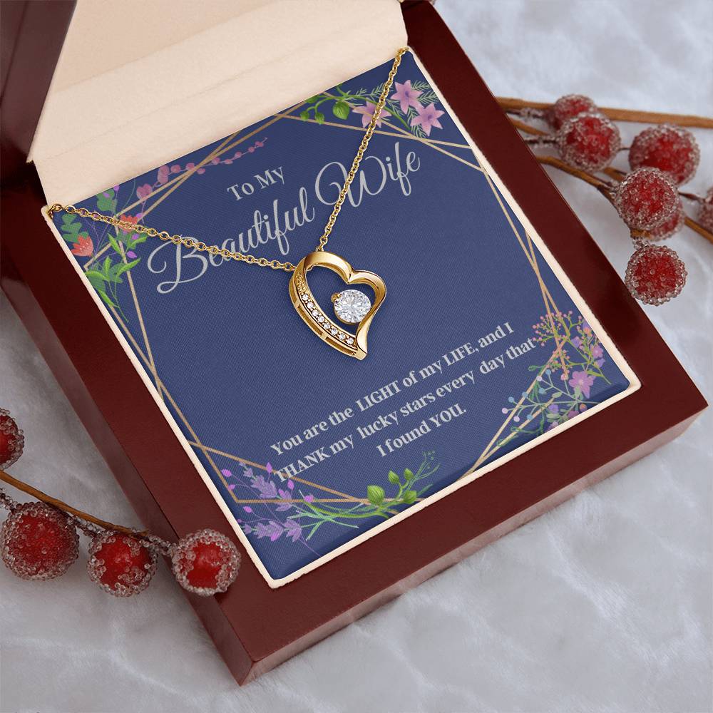 My Beautiful Wife Forever Love Heart Necklace Gift Forever Love Necklace
