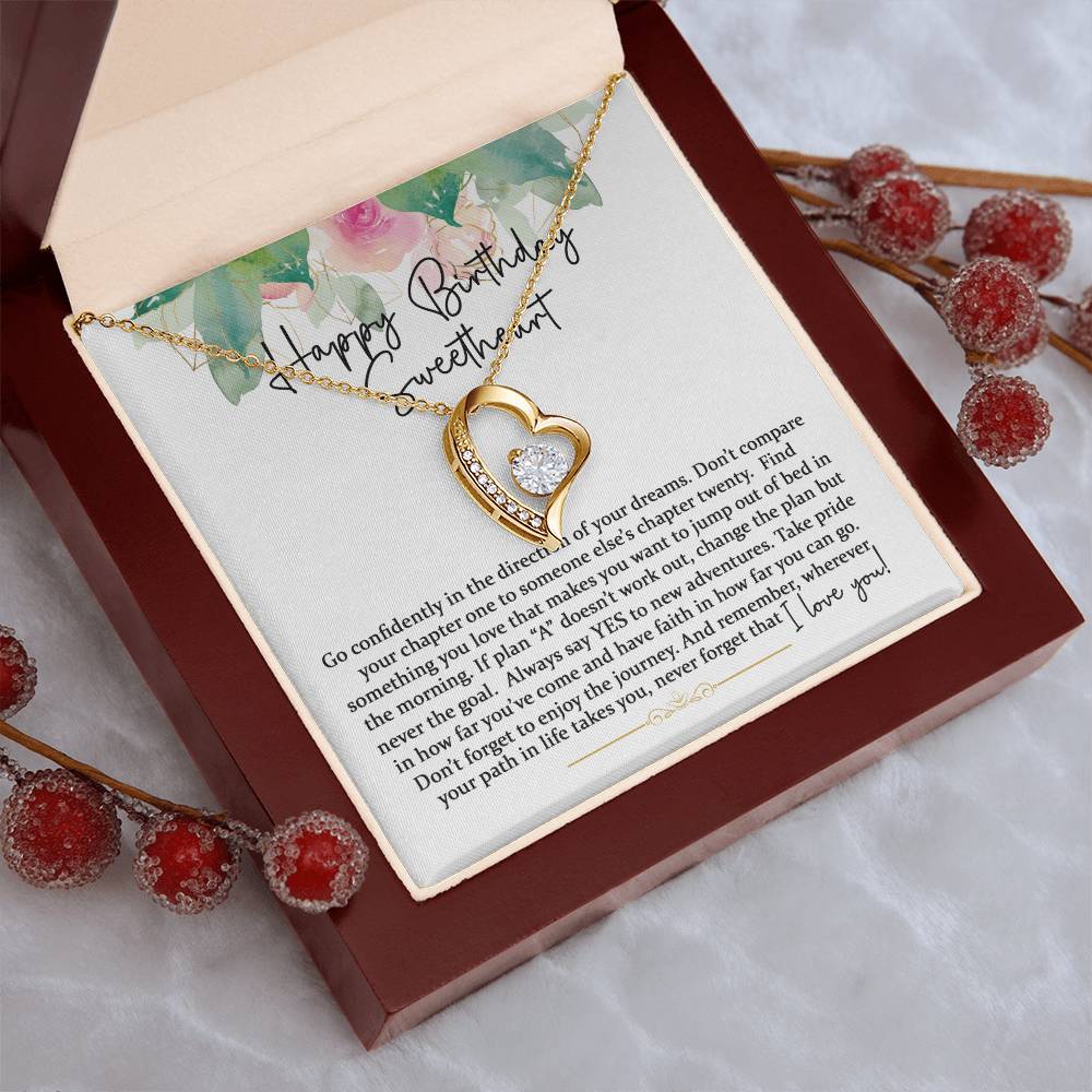 Happy Birthday Sweetheart Forever Love Pink Gold 1 Forever Love Necklace