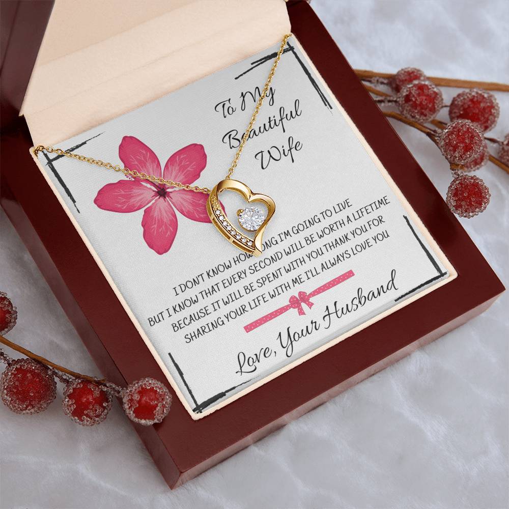 To My Beautiful Wife Future Wife Significant Other Heart Necklace Birthday Anniversary Christmas Gift Surprise From Husband Forever Love Necklace