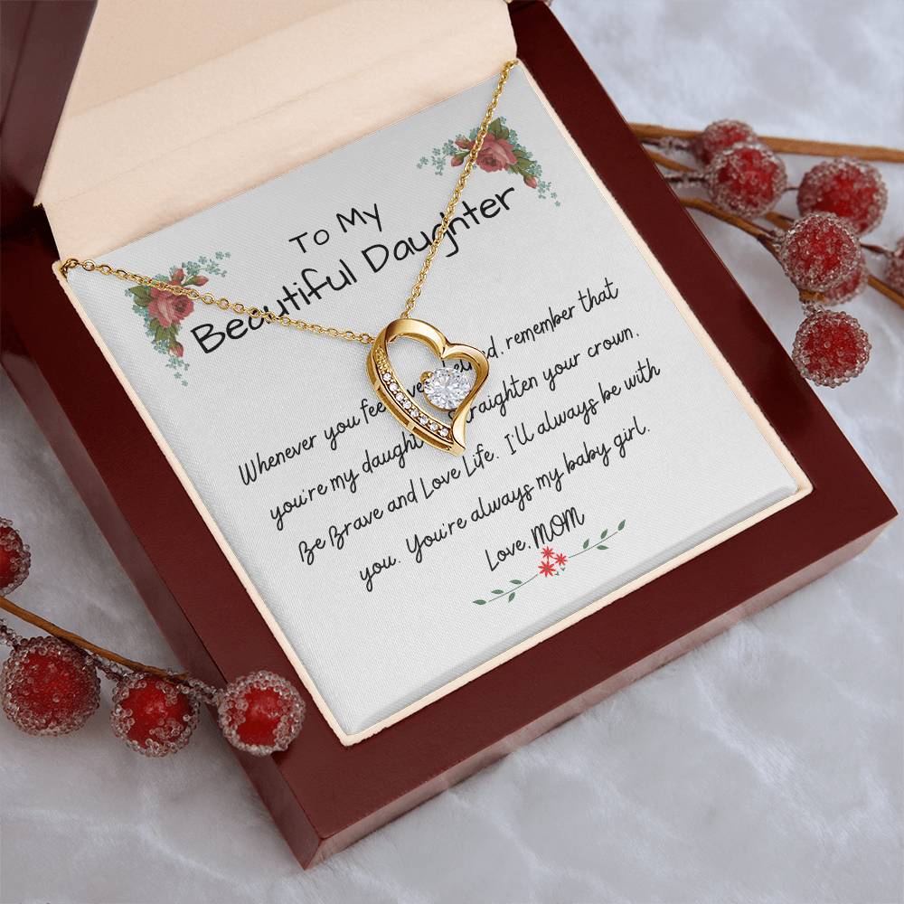 To My Beautiful Daughter - The Perfect Gift For Your Daughter - A Prayer For My Daughter Forever Love Necklace