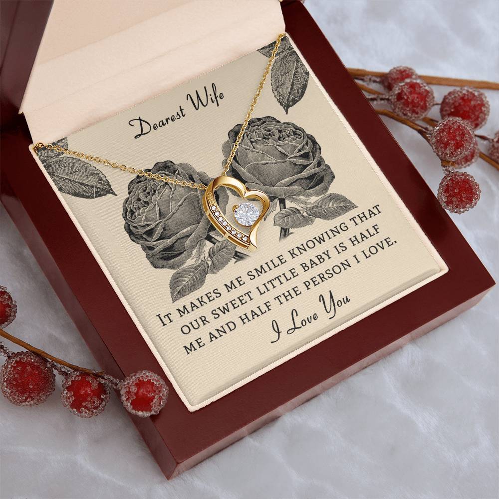 Dear Wife It Makes Me Smile Knowing That Our Sweet Little Baby Forever Love Necklace