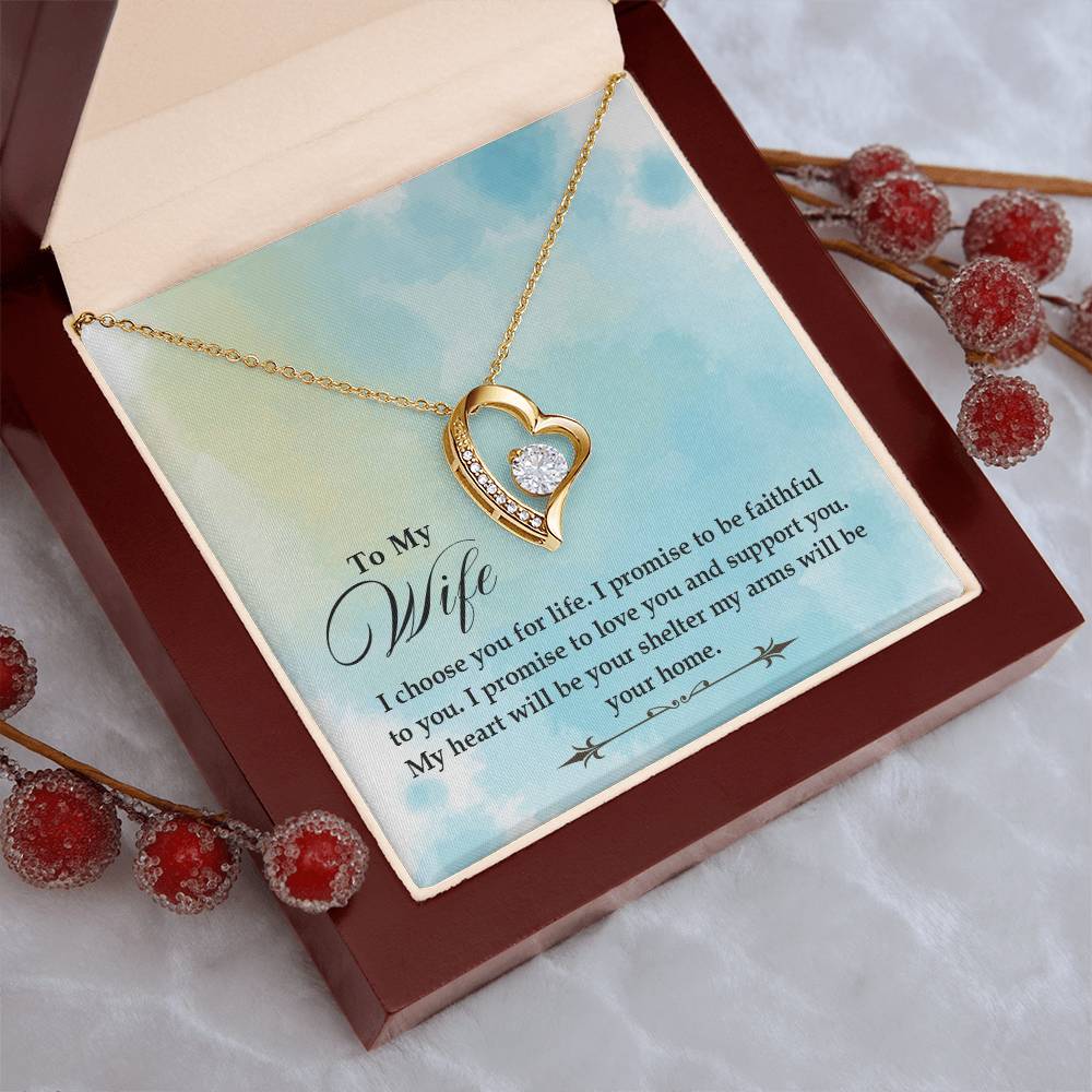 To My Wife - I Choose You For Life - Forever Love Necklace Forever Love Necklace