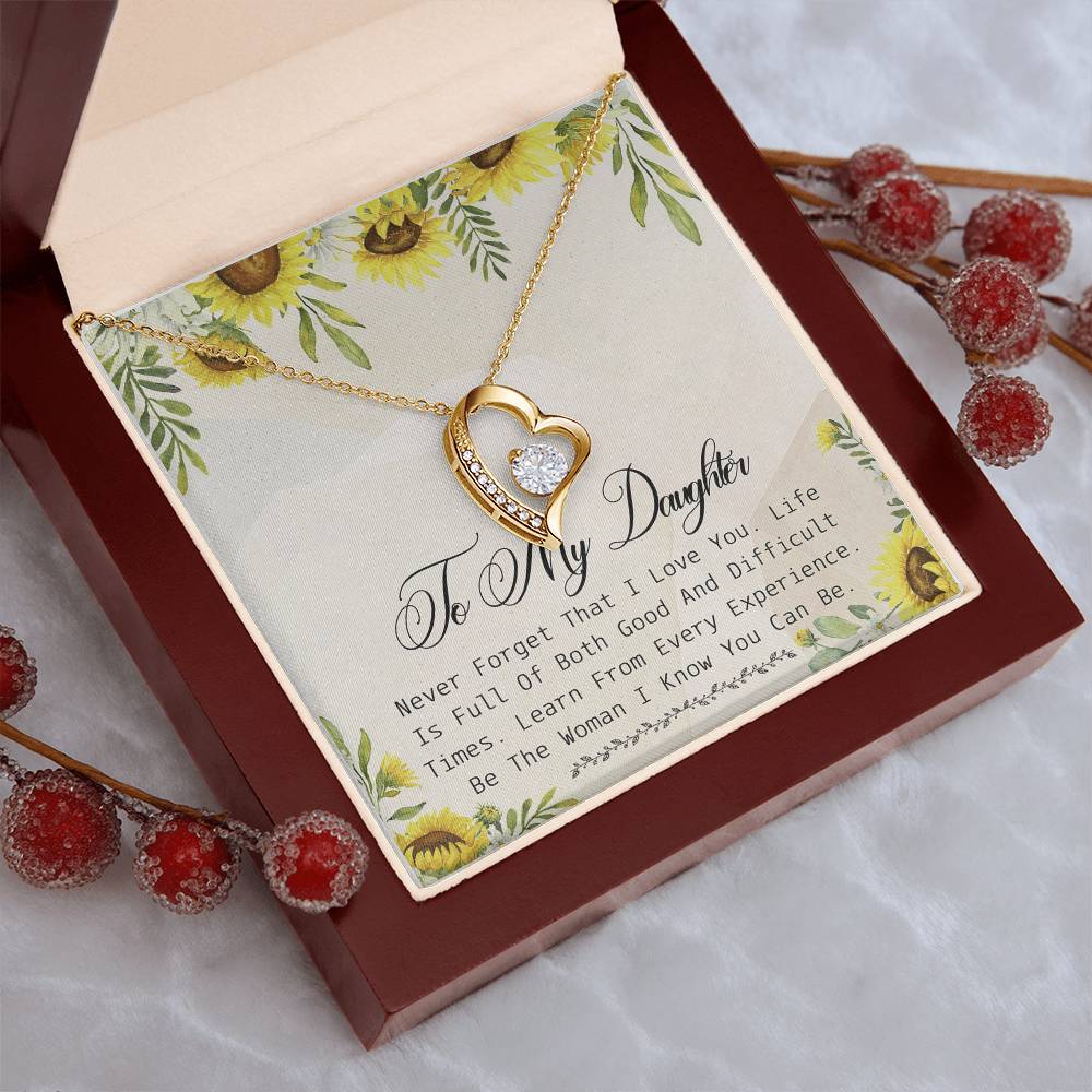 To My Beautiful Daughter Necklace To Daughter From Mom Mom And Daughter Gift Valentine's Mother's Day Daughter Graduation Gift Forever Love Necklace