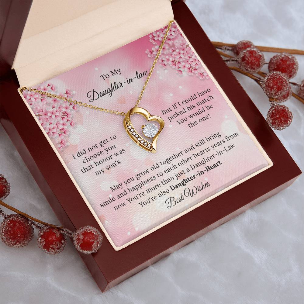 To My Daughter In Law To My Daughterinlaw Necklace Gifts Wedding Gift For Daughter In Law Daughter In Law Gift For Christmas Birthday Forever Love Necklace