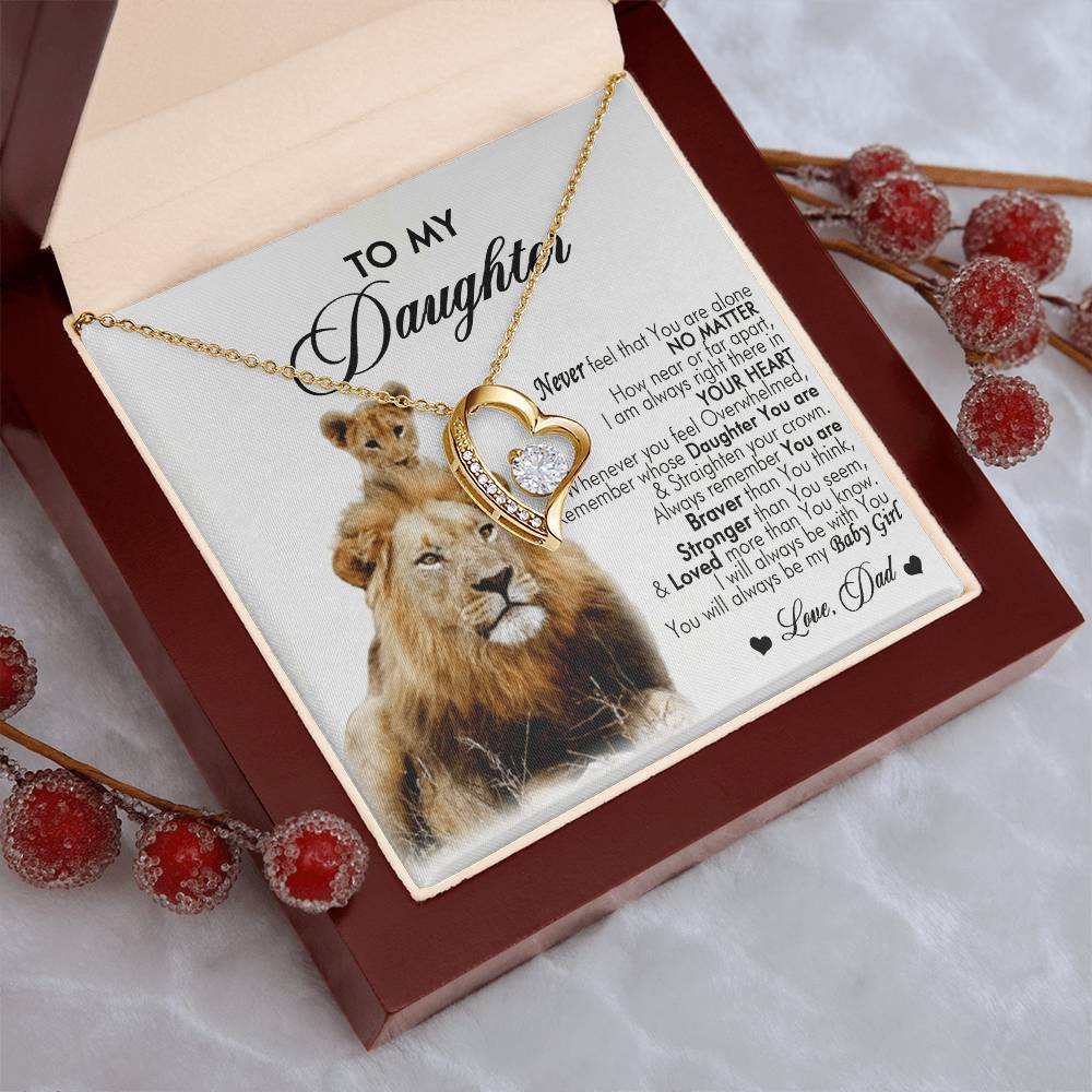 Never Feel That You Are Alone Birthday Gift Necklace For Daughter Gift From Dad To My Daughter Necklace Father Daughter Necklace Forever Love Necklace