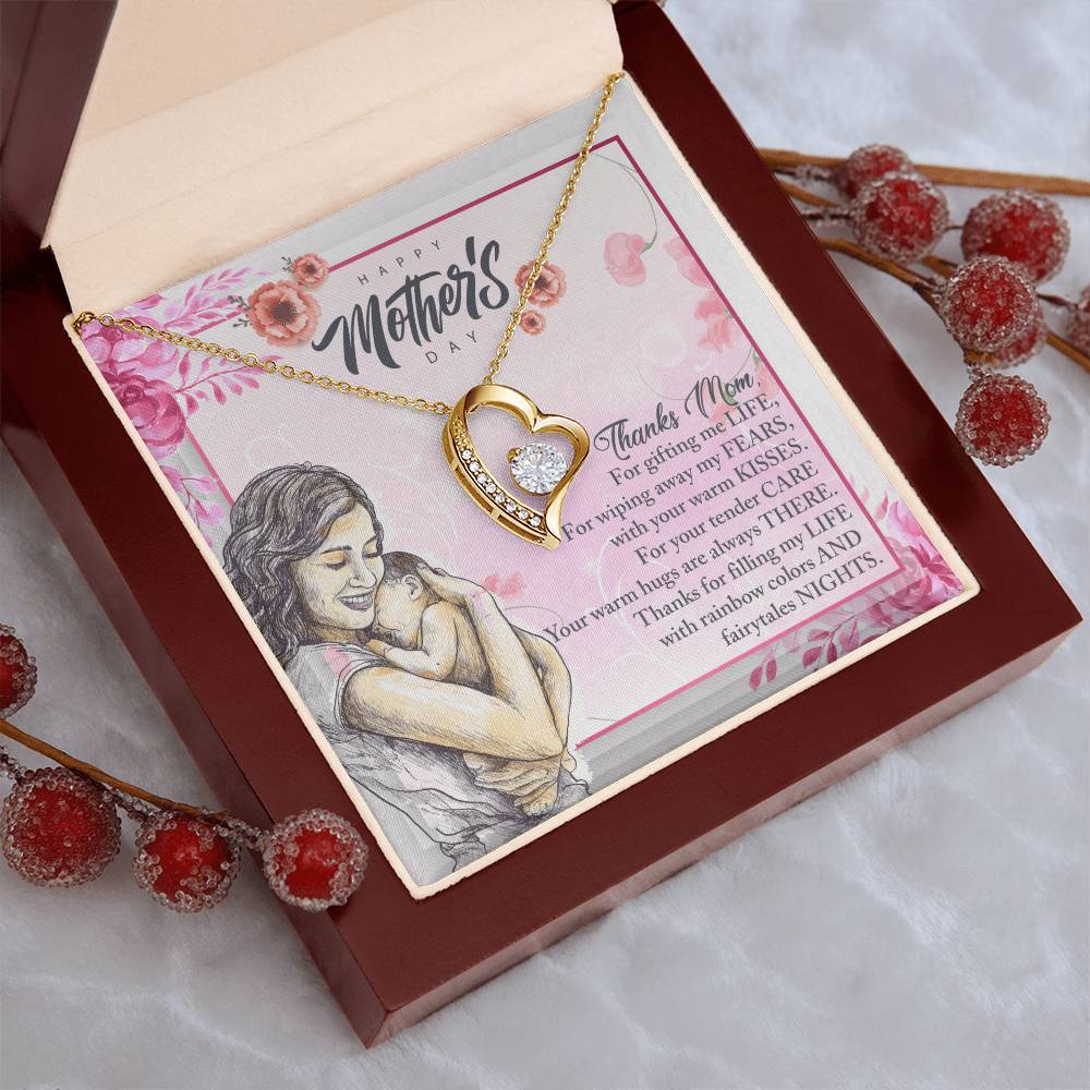 Thanks Mom For Gifting Me Life - Forever Love Necklace Forever Love Necklace