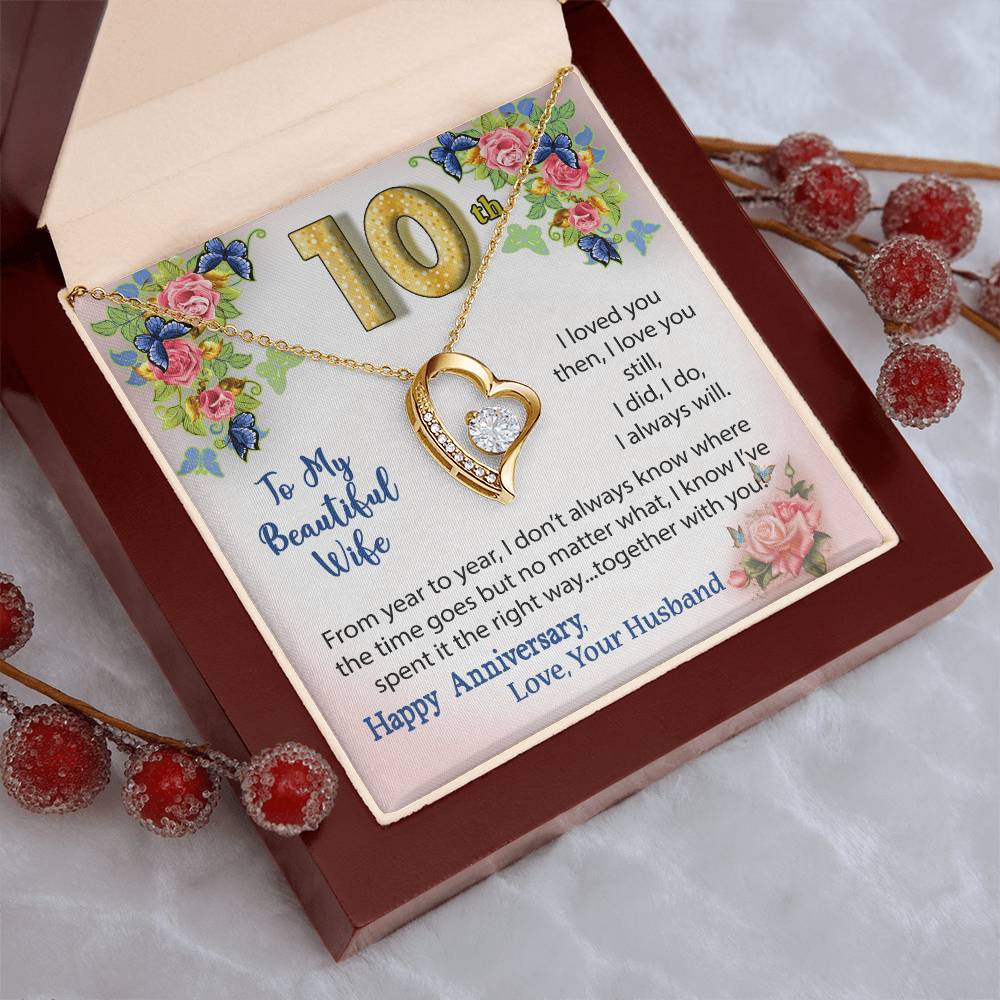 10th Anniversary Necklace Gift To Wife Forever Love Necklace