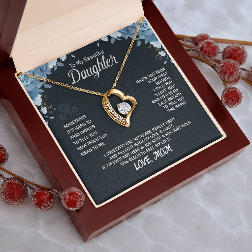 To My Daughter Beautiful Chapters Forever Love Necklace Daughter Necklace Gift For Daughter Xmas Christmas Daughter Gift From Mom Forever Love Necklace