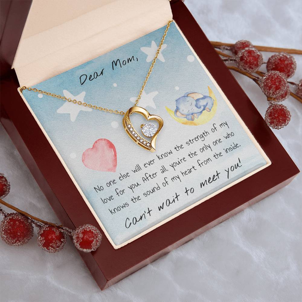 Dear Mom Can't Wait To Meet You! Forever Love Necklace