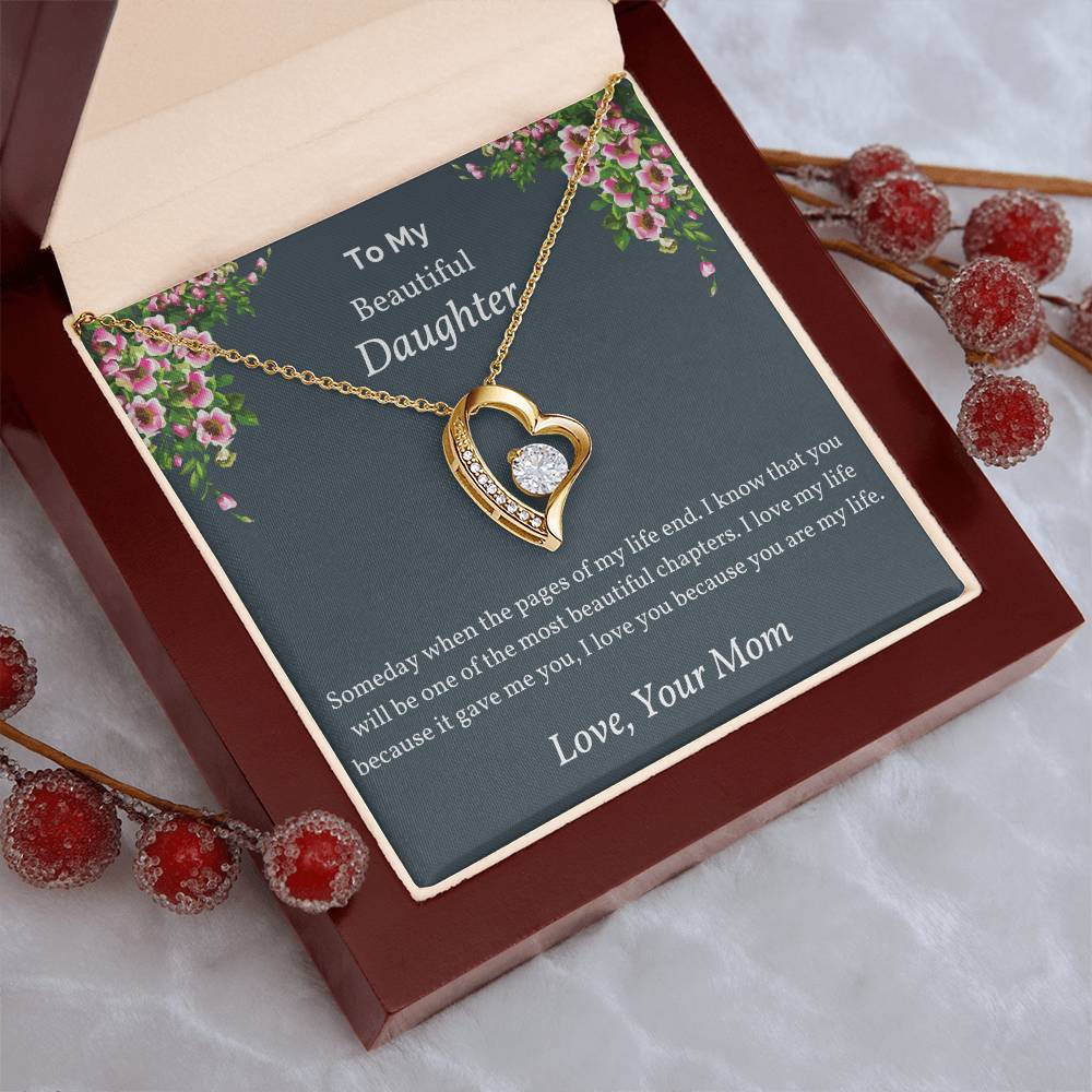 To My Beautiful Daughter Someday When The Pages Love Necklace Mothers Day Gift From Daughter Gift For Daughter From Mom Forever Love Necklace