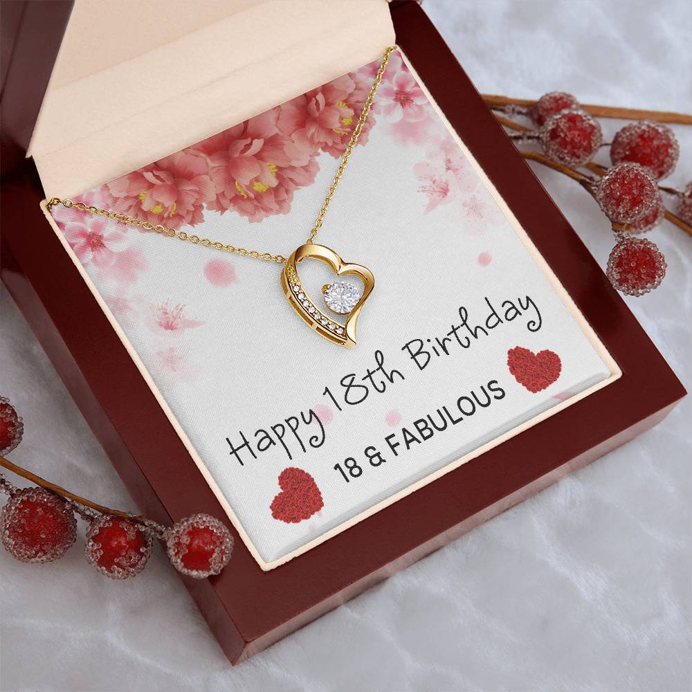 18th Birthday Gifts For Women 18 & Fabulous Necklace For Her 18 Years Old Jewelry Presents Best Friends Foreve Love Necklace Xu1261fl1 Forever Love Necklace