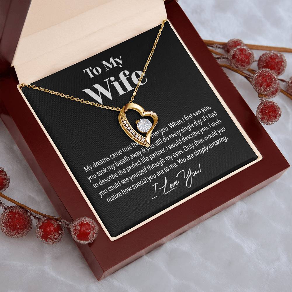 Necklace For My Wife To My Wife Heart Pendant Necklace Heart To My Wife Necklace Anniversary Gift Birthday Gift For Wife Forever Love Necklace