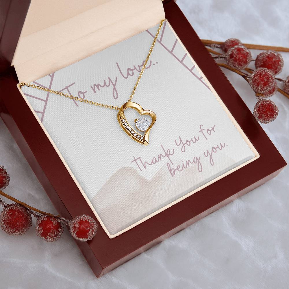 To My Love.. Forever Love Necklace 14K White Gold Or 18K Yellow Gold Forever Love Necklace