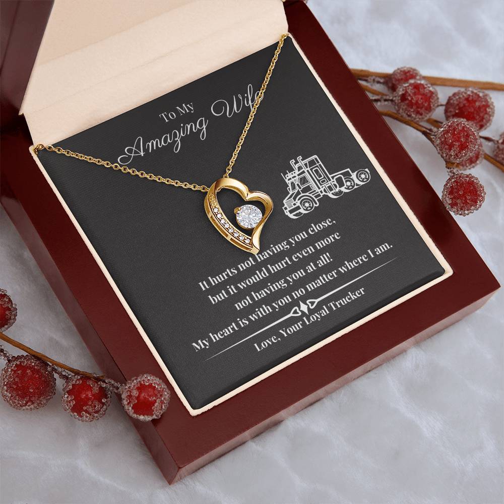 To My Wife My Heart Is With You Necklace 1 Forever Love Necklace