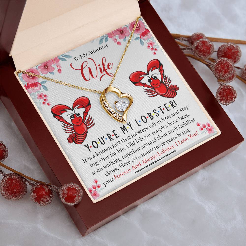 To My Amazing Wife You're My Lobster Forever Love Necklace
