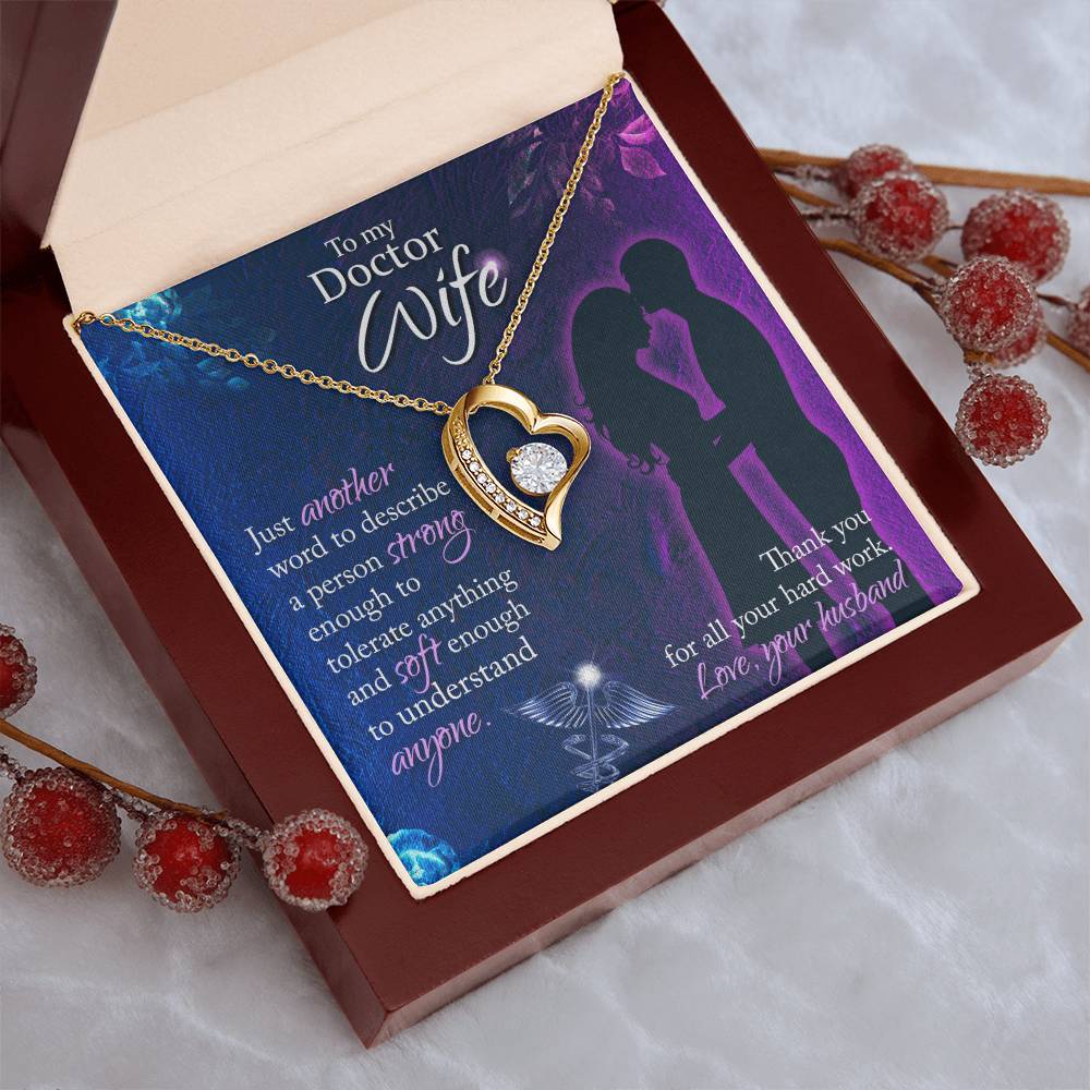 To My Doctor Wife Thank You For All Your Herd Work Love Your Husband Forever Love Necklace