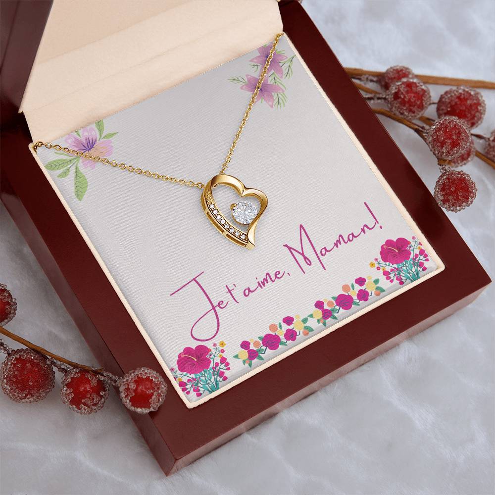 Je T'aime Maman Pendentif Coeur Forever Love Necklace