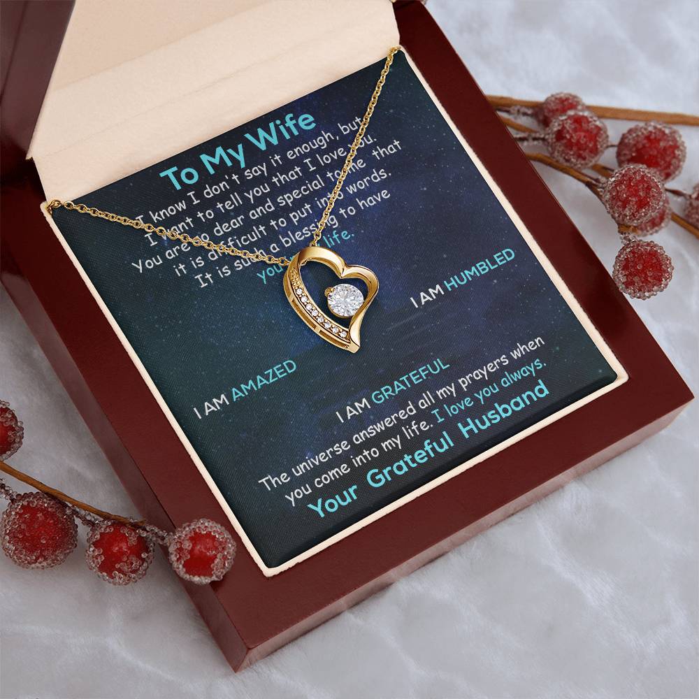 To My Wife Necklace Anniversary Gift For Wife Birthday Gift For Wife Gift Set Gift For Wife Birthday Forever Love Necklace