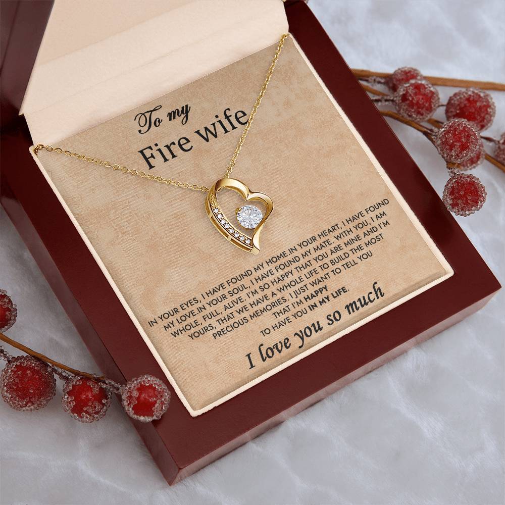 To My Fire Wife Forever Love Necklace