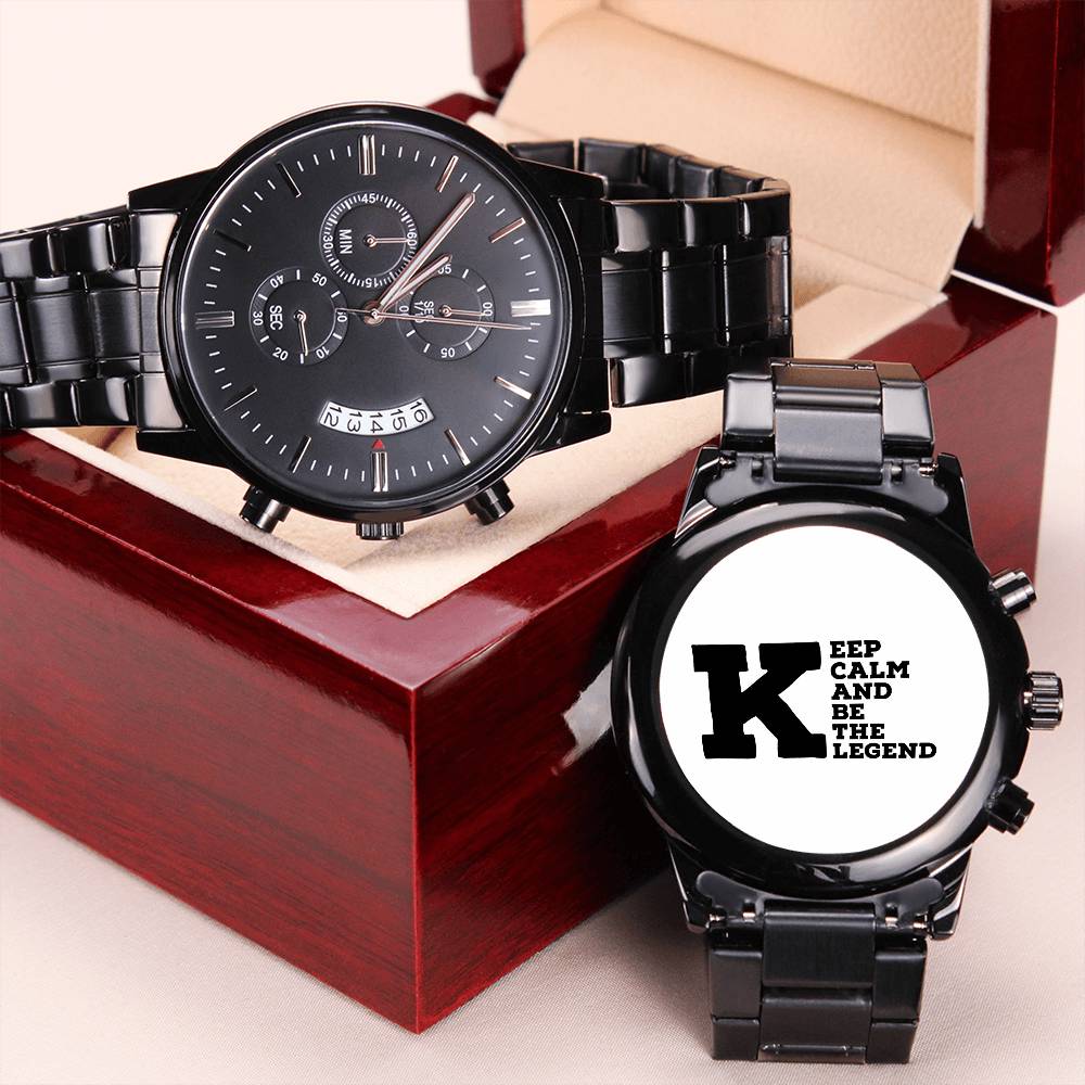 Keep Calm And Be The Legend Gift For Husband Engraving Chronograph Watch