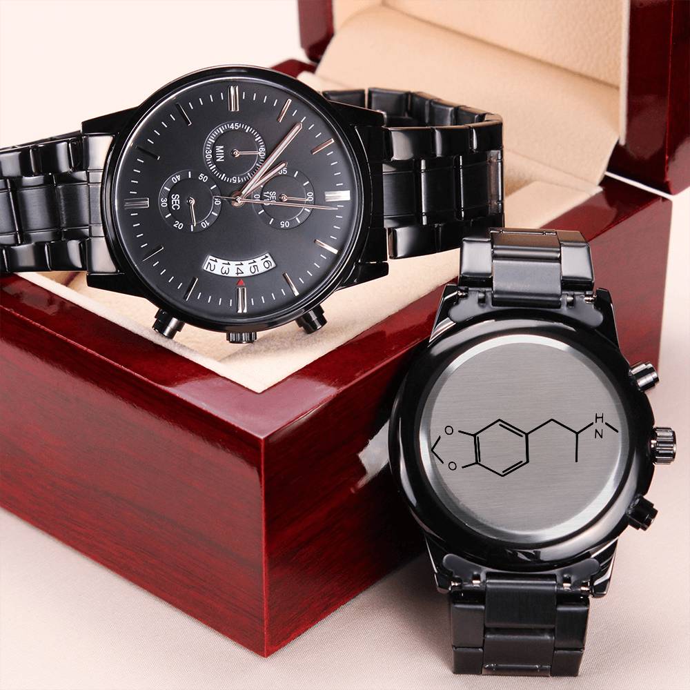 Mdma Molecule Chronograph Watch Engraving Chronograph Watch