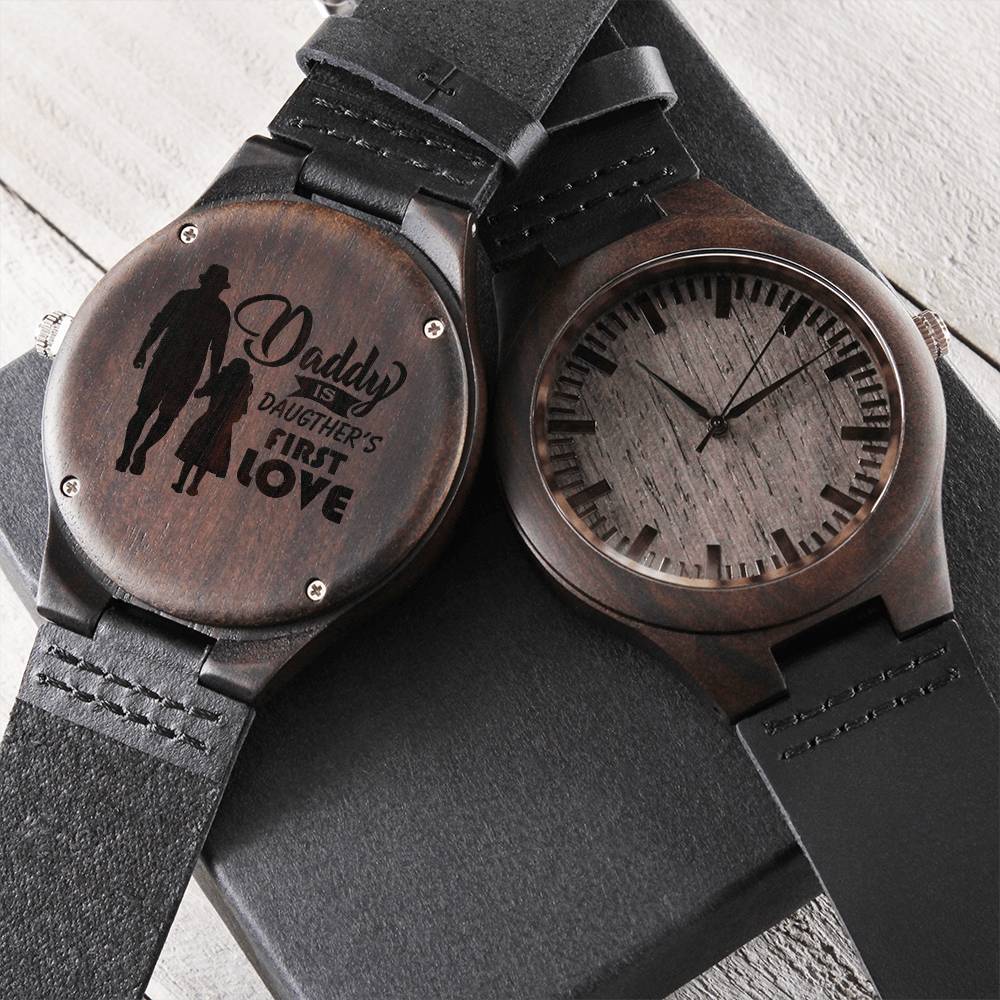 To My Dad - Watch For Dad From Daughter Birthday Gift For Dad Gift From Daughter To Father - Father's Day Engraved Chr Engraved Wooden Watch