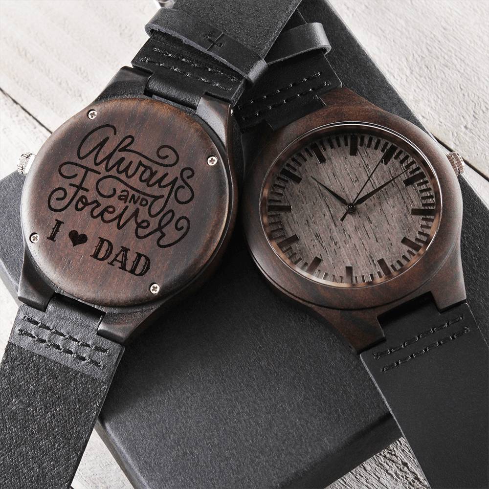 Engraved Watch Gift For Dad Father's Day Gift For Daddy Birthday Gift For Dad Engraved Watch For Him Father Gift From 2 Engraved Wooden Watch