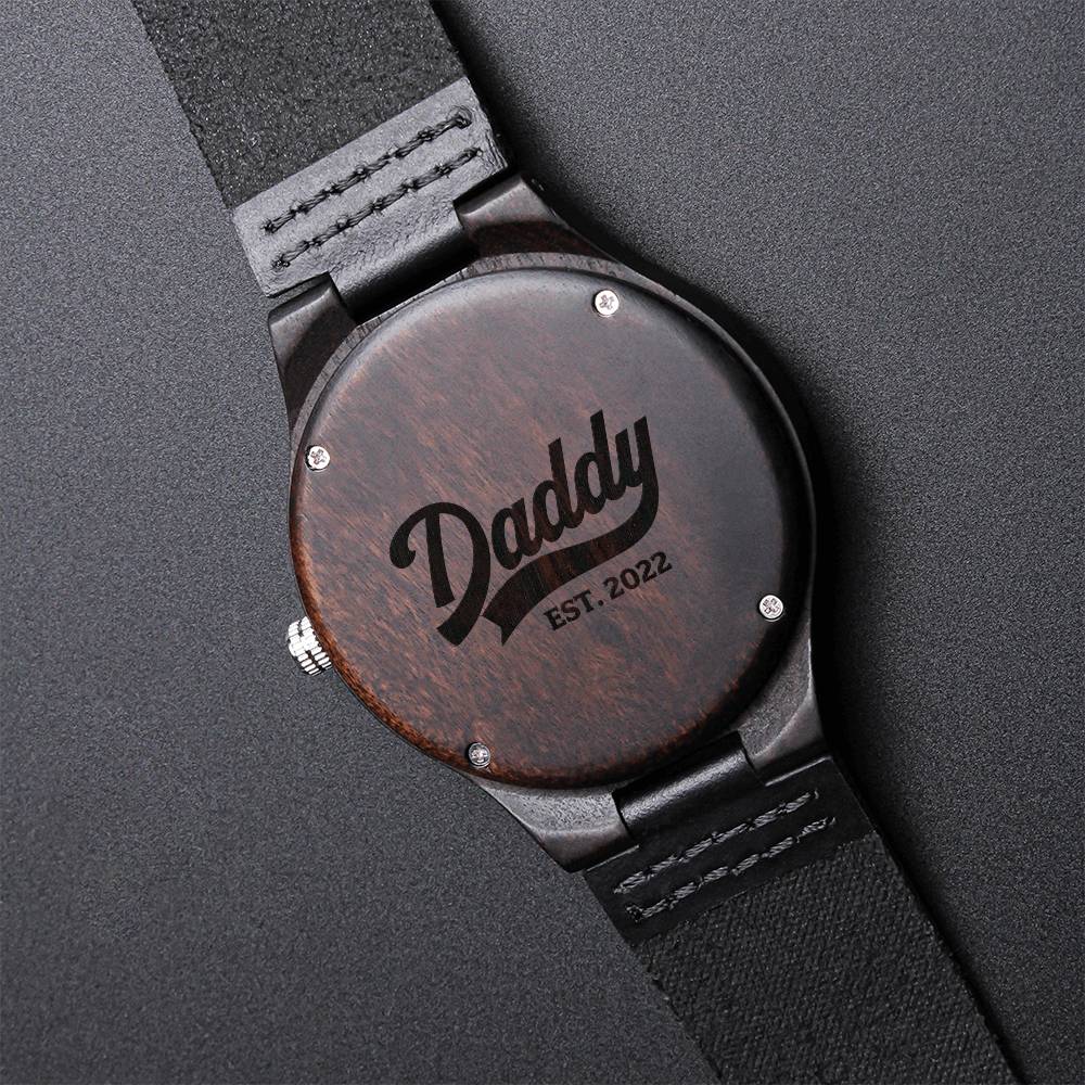 New Daddy 2022 Watch Gift For First Time Dad 2022 Personalized Watch Gift For Dad Gift For Husband Personalized Watch 1 Engraved Wooden Watch