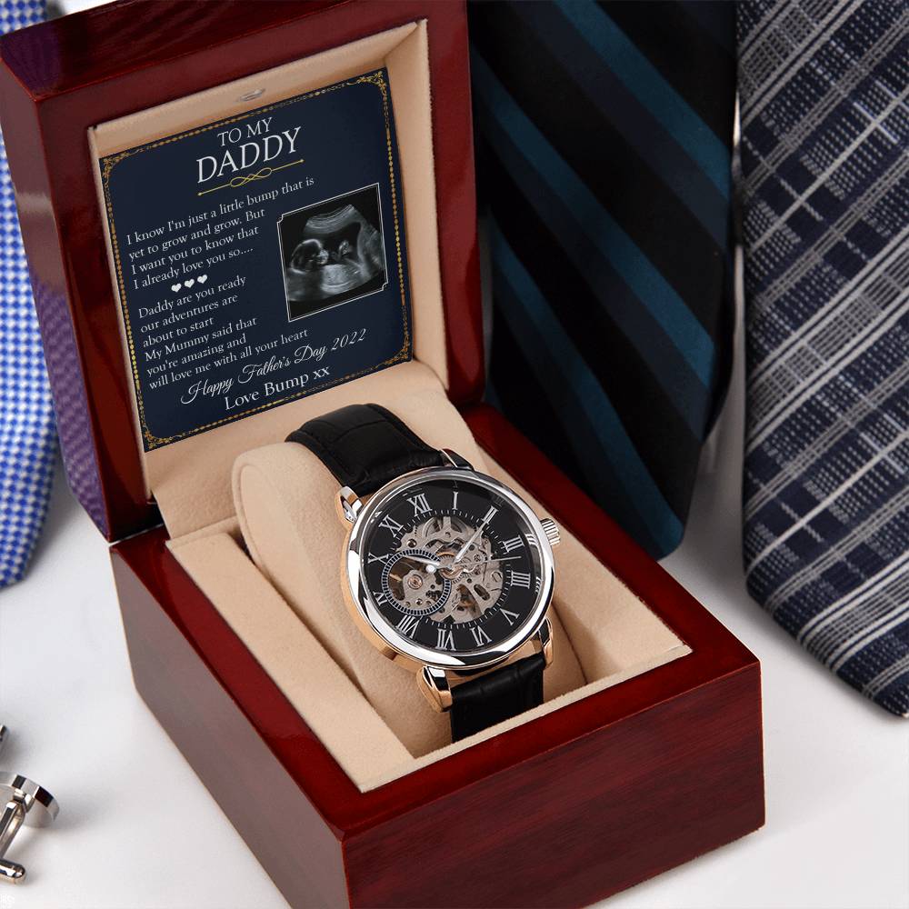 To My Daddy Openwork Watch Gift On Father's Day Pregnancy Announcement Gift From Bump First Father's Day Gift For Husband