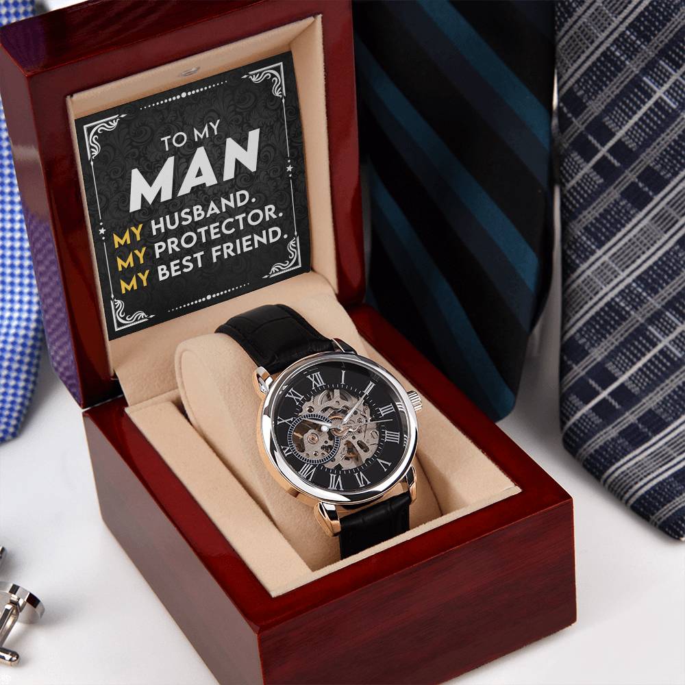Handsomely Crafted Men's Openwork Watch