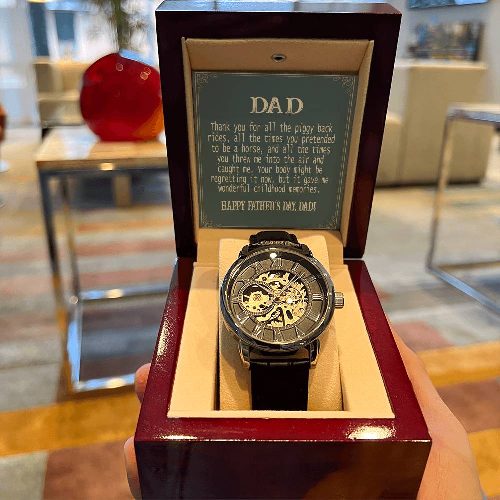 Openwork Watch Father's Day Gift From Daughter To My Dad Watch Wrist Watch With Message Card For Dad Gift For Dad From Daughter