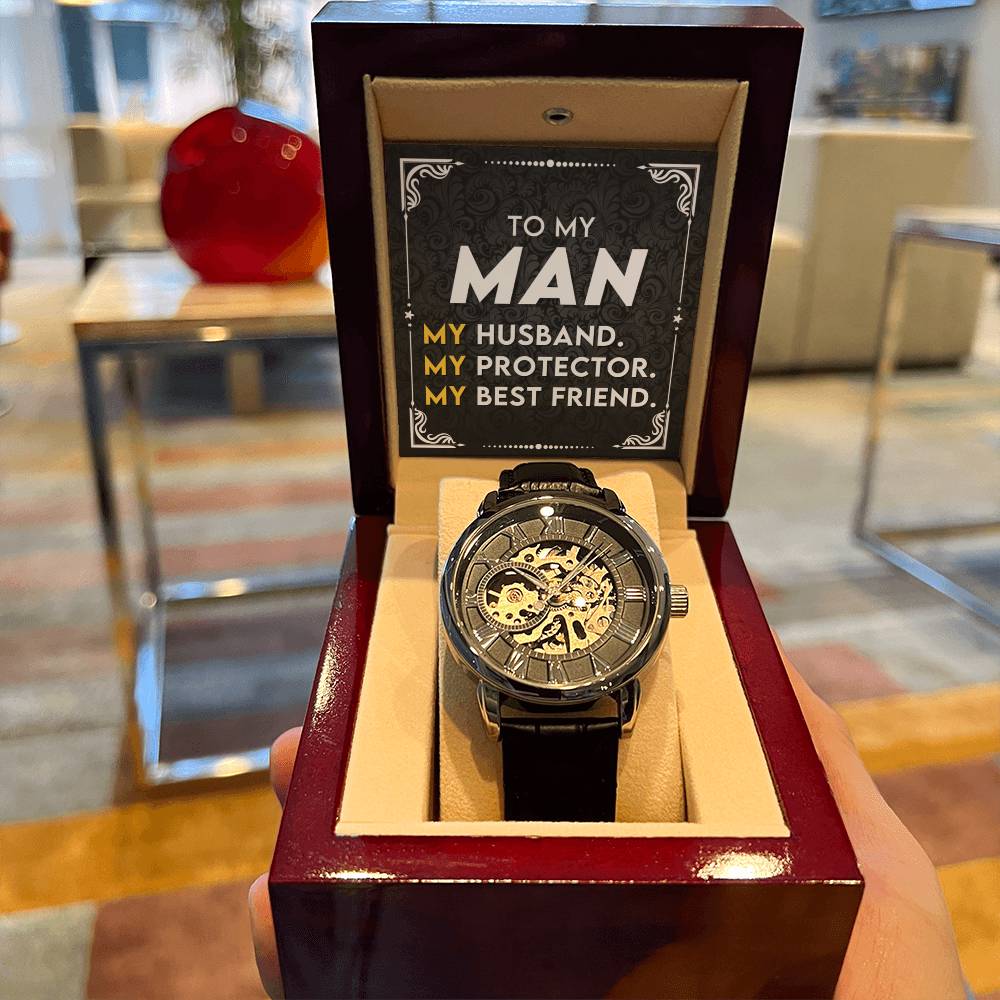 Handsomely Crafted Men's Openwork Watch