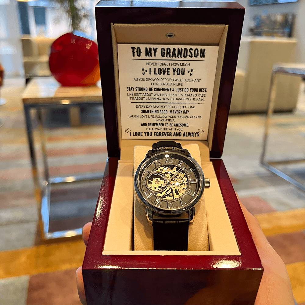 To My Grandson - Love You Forever - Openwork Watches