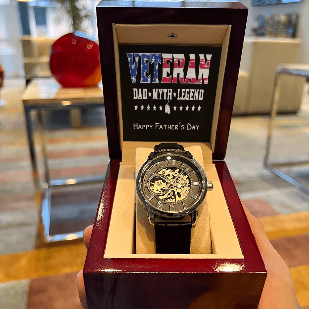 Military Veteran Dad Myth Legend Father's Day Gift Watch For Veteran Dad Military Dad Gift Watch Openwork Watch