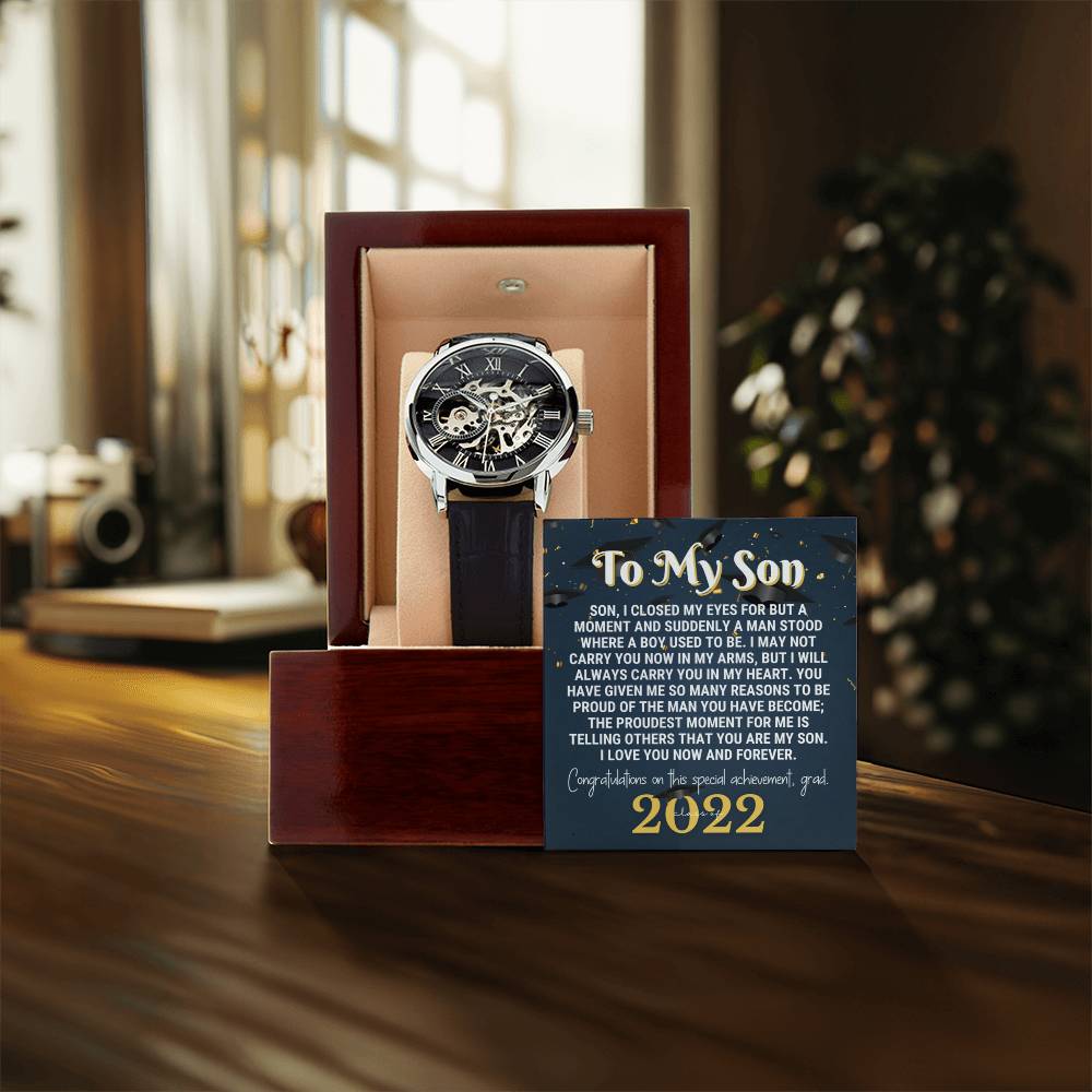 Son Graduation Gift From Mom Watch For Son Mom To Son Watch Gift For Him College Graduation High School Senior Phd Class Of 2022 Openwork Watch