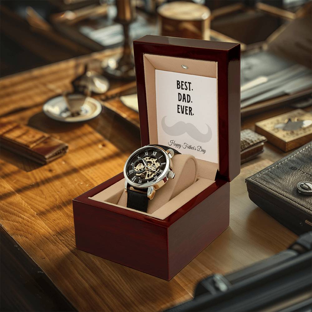 Best. Dad. Ever. Moustache Dad Father's Day Gift Dad Gift - Openwork Watches