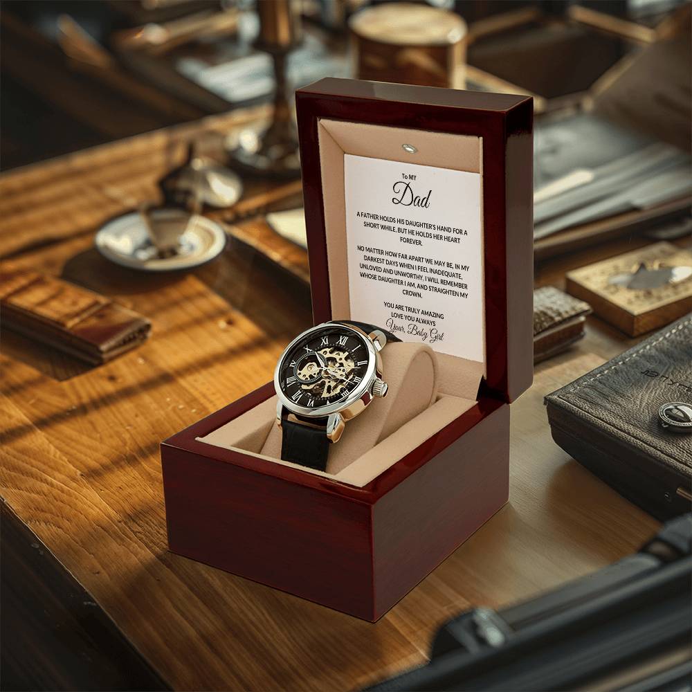 To My Dad From Your Baby Girl Openwork Watches
